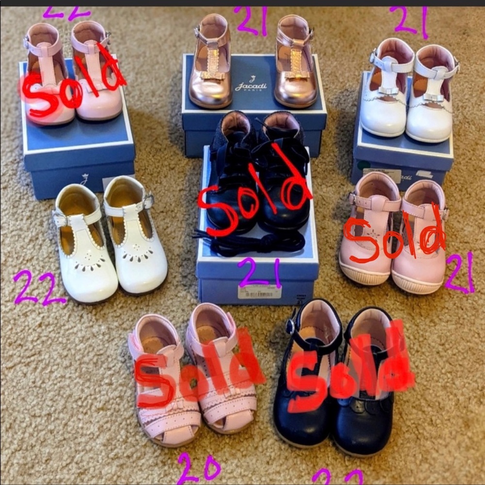 Size 6/7 jacadi,panache,mini melissa,zara& salt water cat&jack girl shoes